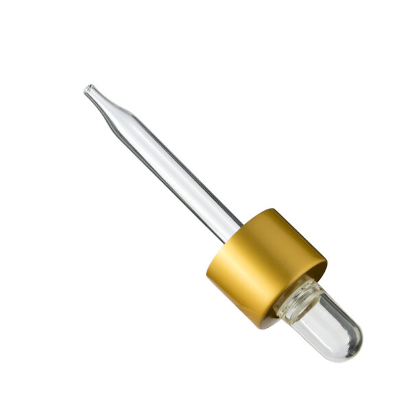 Aluminium Matte Golden  Glass Pipette Droppers for  Dropper Bottles - Image 5