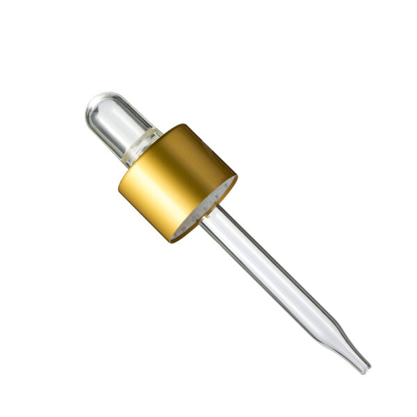Aluminium Matte Golden  Glass Pipette Droppers for  Dropper Bottles - Image 6