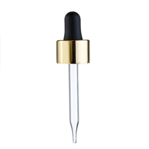 Hot Sale Aluminium 18mm  20mm 24mm Glass Pipette Droppers for Amber Dropper Bottles