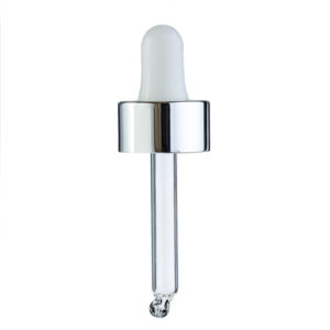 Hot Sale Aluminium 18mm  20mm 24mm Glass Pipette Droppers for Amber Dropper Bottles